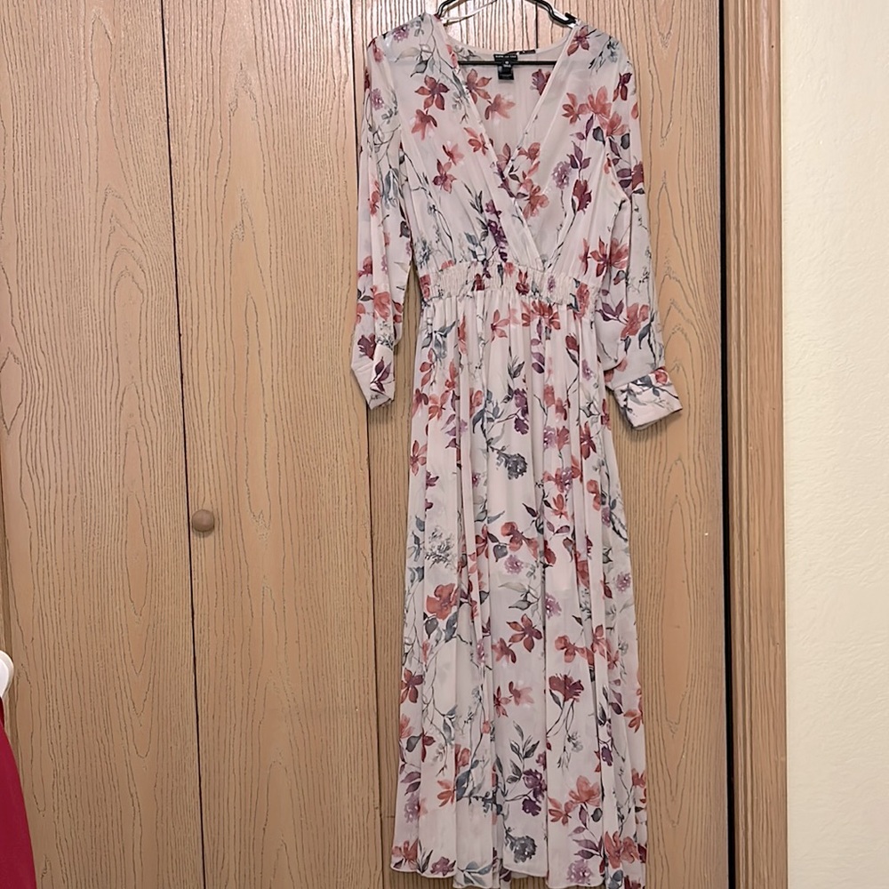 Tan floral dress